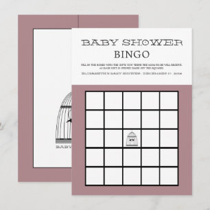 Vintage Heart Birdcage Baby Shower Bingo Inbjudningar