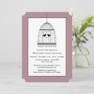 Vintage Heart Birdcage Baby Shower Inbjudningar