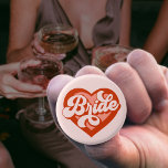 Vintage Heart Birde Tribe Badge Button Knapp<br><div class="desc">Vintage Heart Birdes Maid Badge Button Vintage Bride to be Bride's Maid BrideTribe</div>