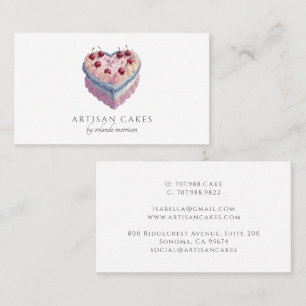 Vintage Heart Cake Konsthantverk Bageri Visitkort