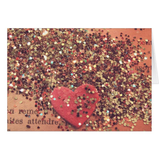 Vintage Heart Hälsningskort (Framsidan Horizontal)