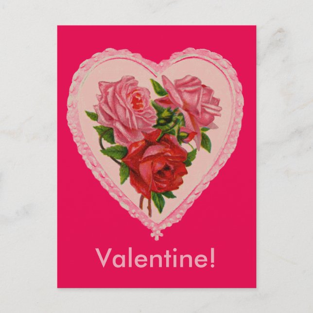 Vintage Heart med Ro vykort (Framsida)