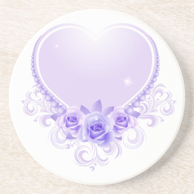 Vintage Heart och Ro Lavender Underlägg Sandsten (Framsidan)