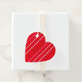 Vintage Heart Stripe Fabric Kärlek Valentine Red Gåvor Etiketter