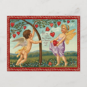 Vintage Heart Valentine vycard Helg Vykort