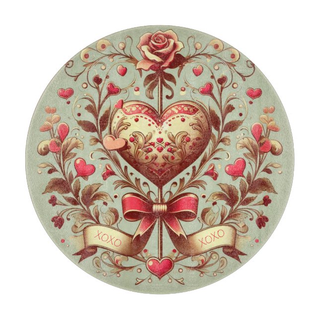 Vintage Heart Valentines dag xoxo (Framsidan)