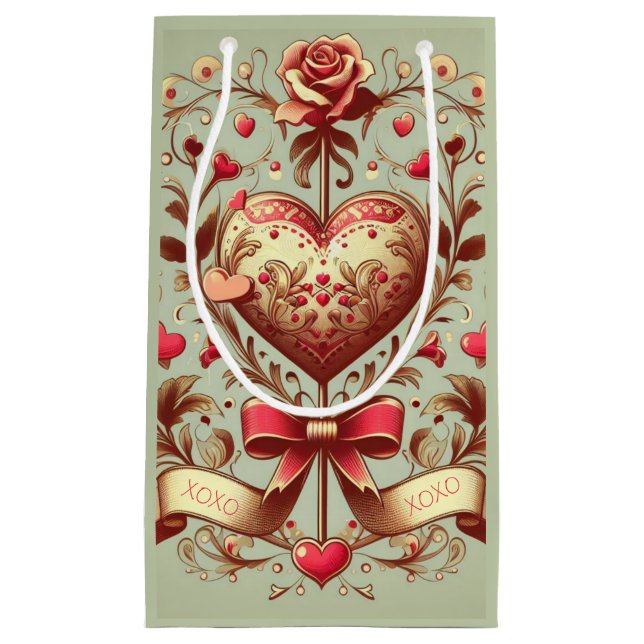 Vintage Heart Valentines dag xoxo (Framsidan)
