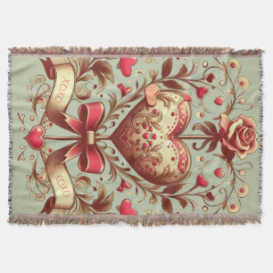 Vintage Heart Valentines dag xoxo Filt
