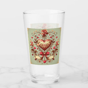 Vintage Heart Valentines dag xoxo Glaskopp