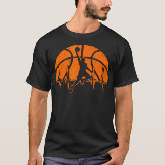 Vintage Heartbeat Basketspelare Boll Slam Dunk T Shirt