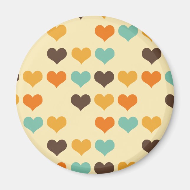 Vintage Hearts Färg Magnet (Framsidan)