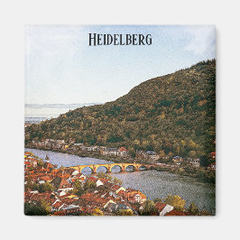 Vintage Heidelberg Tyskland City View Magnet