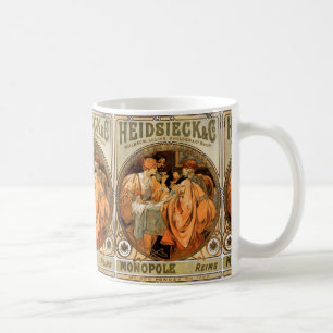 Vintage Heidsieck & Co Monopole Reims Vin-etikett Kaffemugg