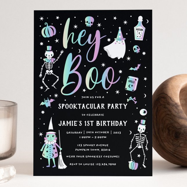 Vintage Hej Boo Halloween-inbjudan Inbjudningar (Skapare uppladdad)