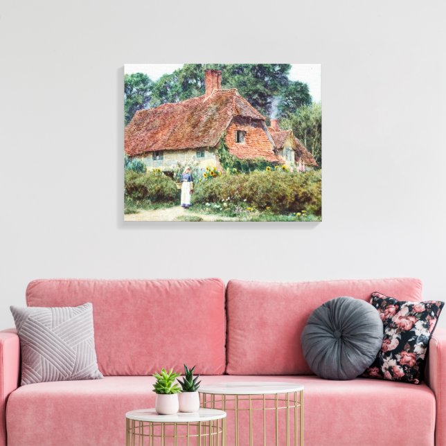 Vintage Helen Allingham by Cottage Grind Canvastryck (Insitu (Vardagsrum))
