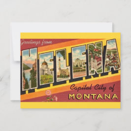 Vintage Helena MT hälsning Vykort