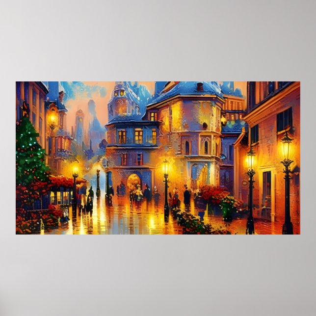 Vintage Helgdag art gammal färglös Poster (Framsidan)