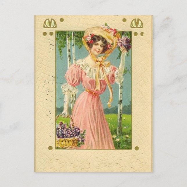 Vintage Helgdag Art Påsk vykort (Framsida)