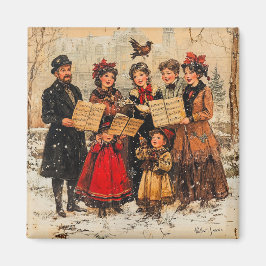 Vintage Helgdag Carolers Magnet