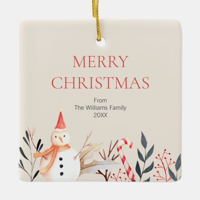 Vintage Helgdag-jul Julgransprydnad Keramik (Framsida)