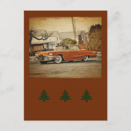 Vintage Helgdag-jul T-Bird-Car Vykort