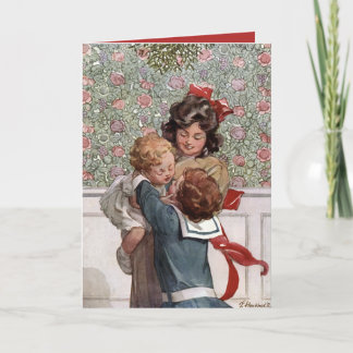 Vintage Helgdag Mistletoe Children Lilian Hocknell Helgkort