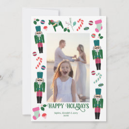 Vintage Helgdag Nutcracker - julfotkort Julkort