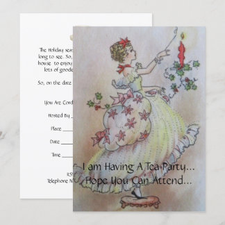 Vintage Helgdag Tea Party-inbjudan Inbjudningar
