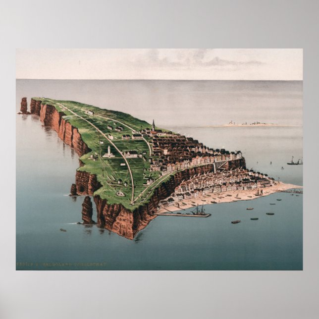 Vintage Helgoland Illustration Poster (Framsidan)