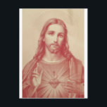 Vintage Helig Heart of Jesus Vykort<br><div class="desc">Snygg bild av Jesus Helig hjärta</div>
