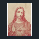 Vintage Helig Heart of Jesus Vykort<br><div class="desc">Snygg bild av Jesus Helig hjärta</div>