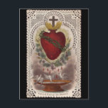 Vintage Helig Heart-vykort Vykort<br><div class="desc">Vintage Helig Heart - Fransk Heliga Card</div>