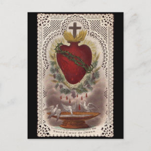 Vintage Helig Heart-vykort Vykort