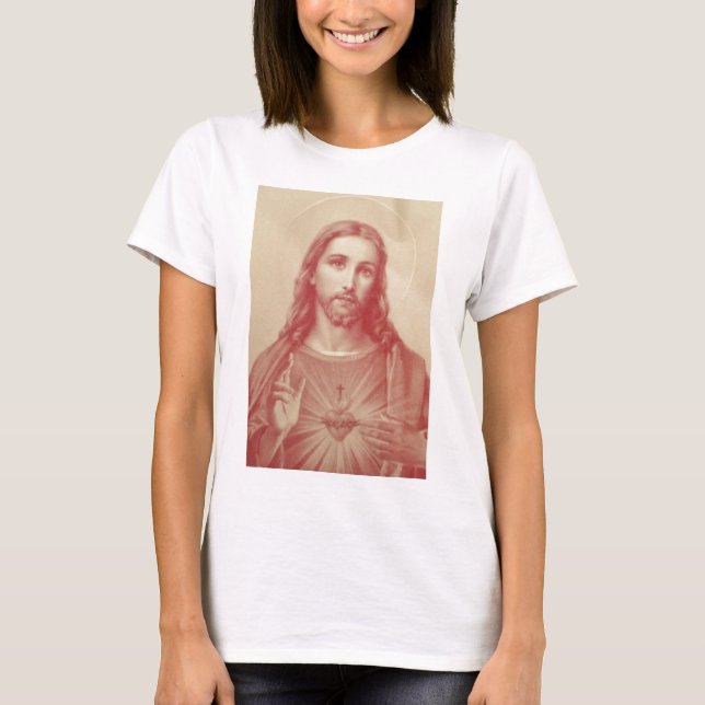 Vintage Helig Jesus hjärta Tee (Framsida)