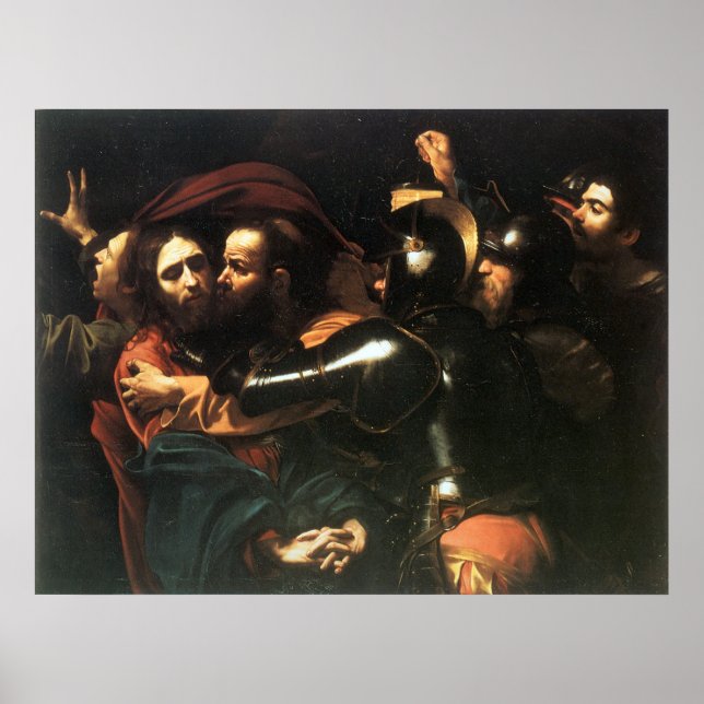 Vintage Heliga Jesus christ, Judas kiss, målning Poster (Framsidan)