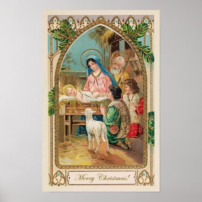 Vintage Heliga Nativitet Poster (Framsidan)