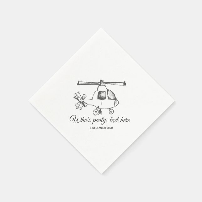 vintage, helikopter, flygplan Cocktail Pappra blöj Pappersservett (Hörn)