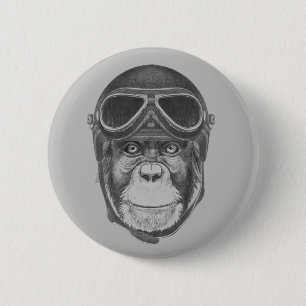 Vintage Helmet Chimpans Knapp