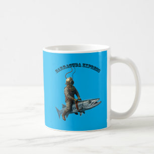 Vintage Helmet Diver Riding a Barracuda Fish URM Kaffemugg