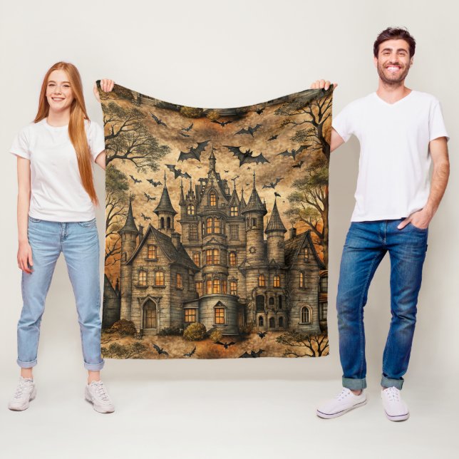 Vintage Hemma hus (2) Fleecefilt (På plats)