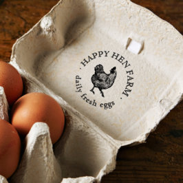 Vintage Hen Family Business Farm Egg Självfärgande Stämpel