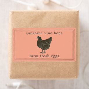 Vintage Hen Farm Fresh Egg Carton Label - Persika Fraktsedel