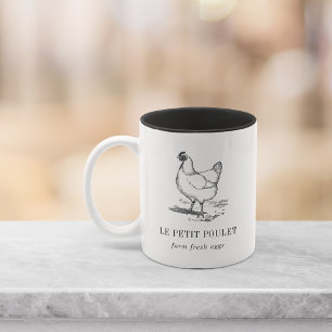 Vintage Hen-Logotyp PERSONLIG Två-Tonad Mugg
