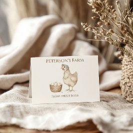 Vintage Hen och Eggs Land Farm Visitkort