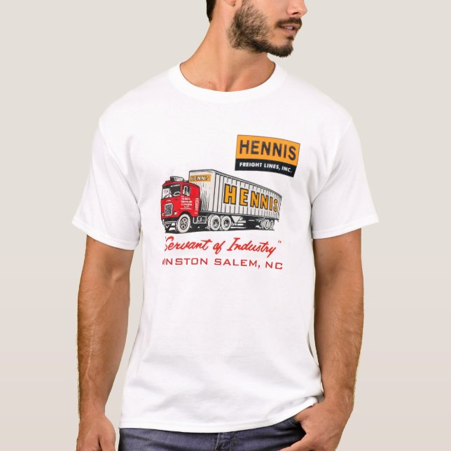 Vintage Hennis Freight Linjer Trucking Shirt T Shirt (Framsida)