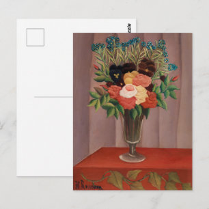 Vintage Henri Rousseau Fransk Blommig Stugdekorati Vykort