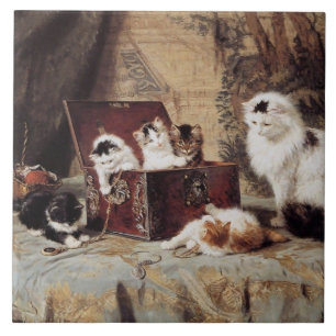 Vintage Henriette Ronner-Knip Fond of Jewelry Kakelplatta