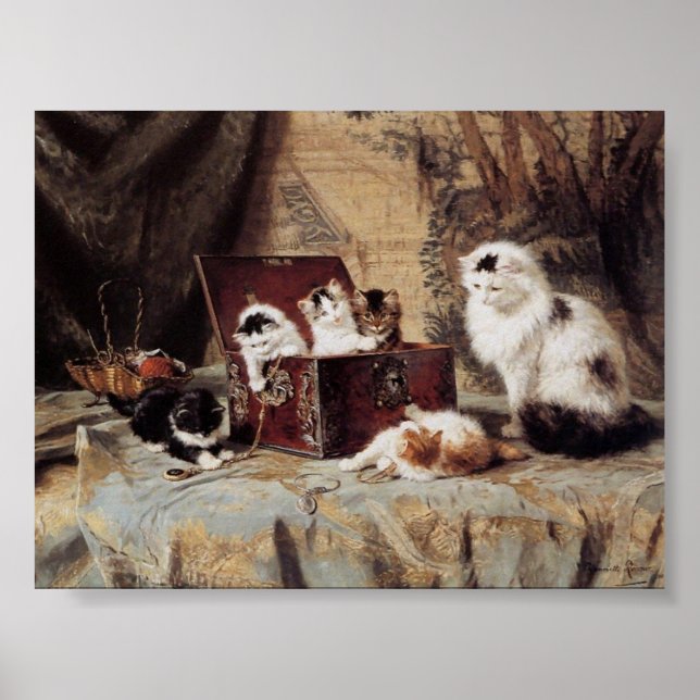 Vintage Henriette Ronner-Knip Fond of Jewelry Poster (Framsidan)