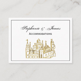 Vintage Heraldic Castle #2 Vapensköld Faux Guld Visitkort