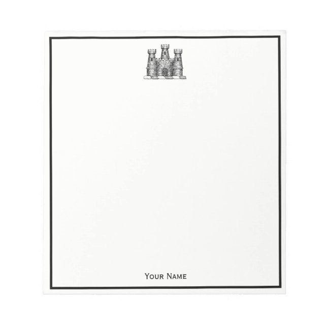 Vintage Heraldic Castle Emblem Jackar Arm Vapenskö Anteckningsblock (Framsida)